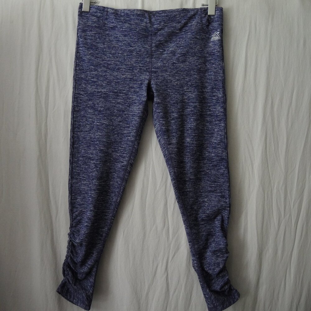 ZeroXposur Fleece Leggings Purple Marled w/ Pocket & Ruched Ankles Size XL